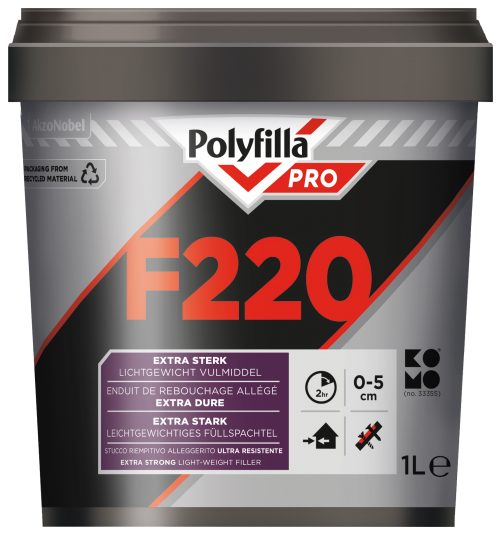 Polyfilla f220 semi/lg/vulmid 1 ltr