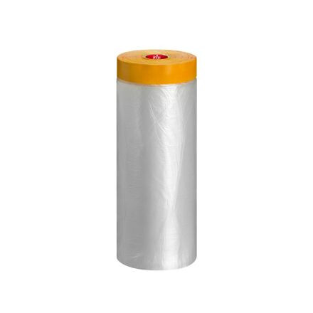 KIP MASKEERFOLIE MET TAPE ORANJE 1100MM X 33M